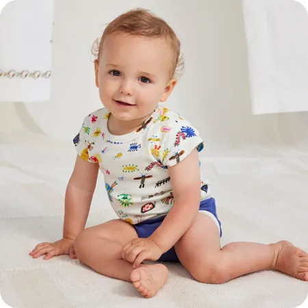 Funny Insects Printed Short Sleeve Top