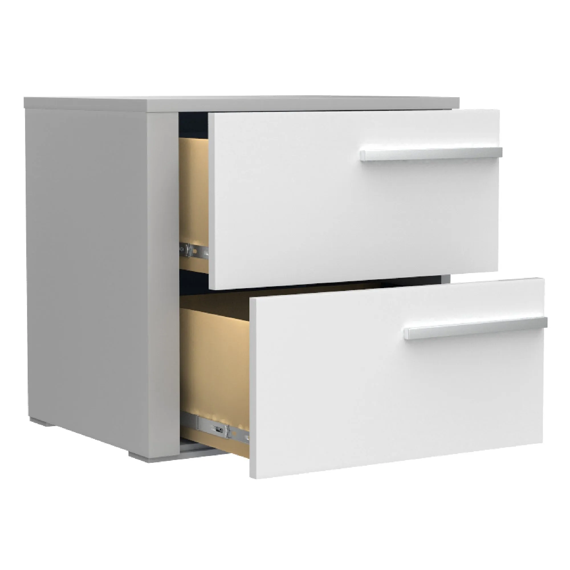 Gabriella right night table for bedroom decoration, light grey & white