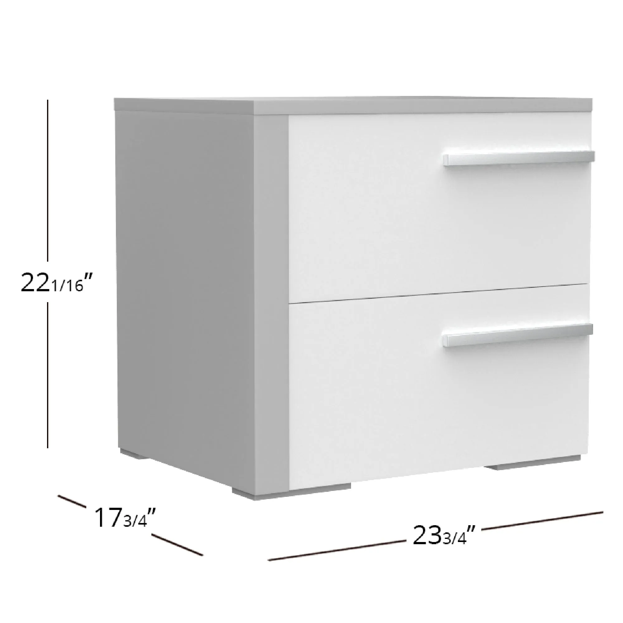 Gabriella right night table for bedroom decoration, light grey & white