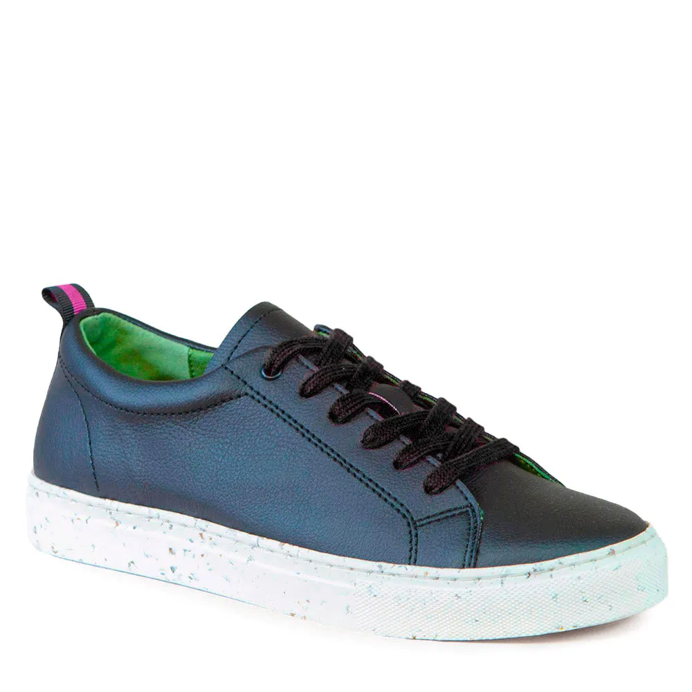 GAIA SOULIER NOIR ET BLANC EN CUIR DE CACTUS