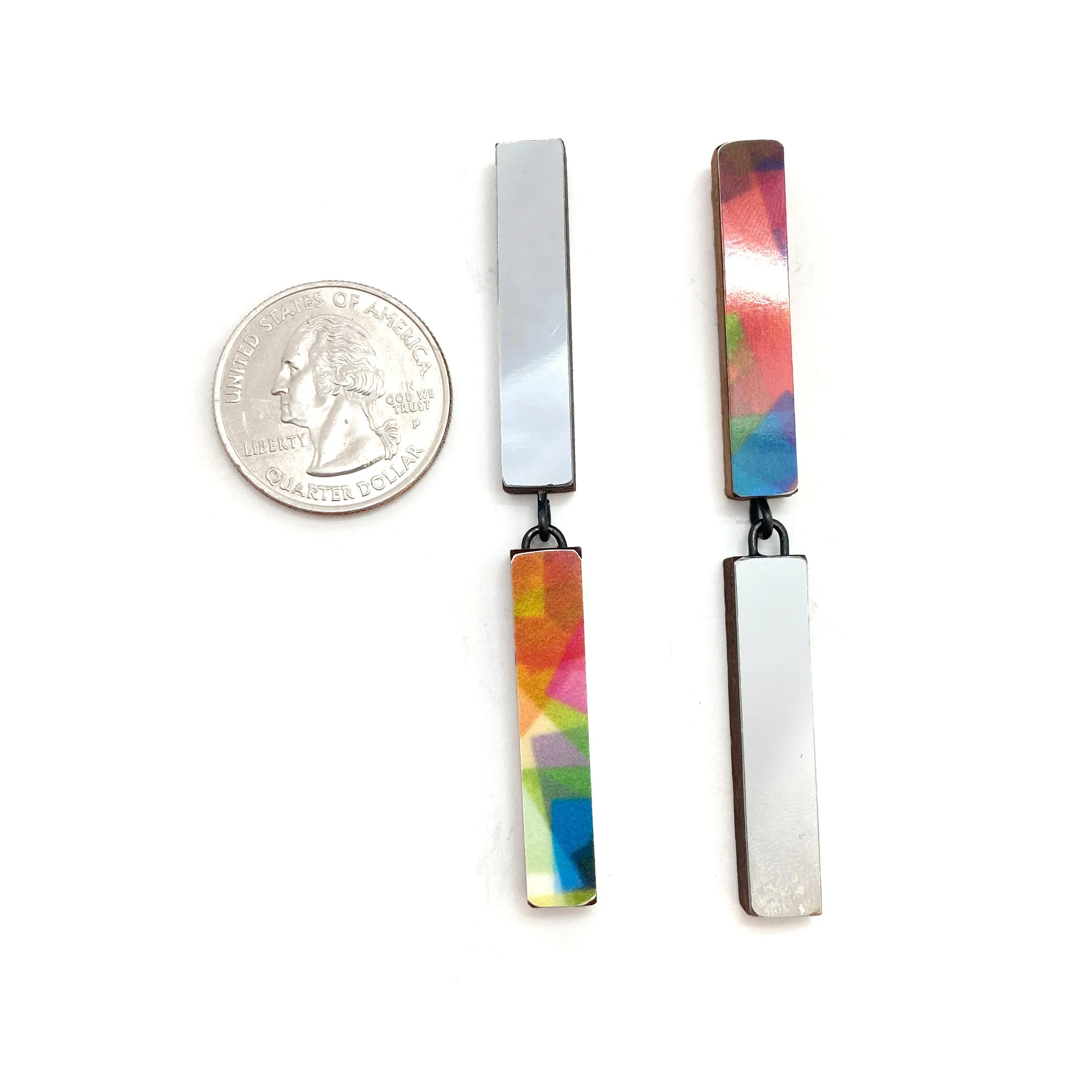 Geometric Metallic and Rainbow Earrings