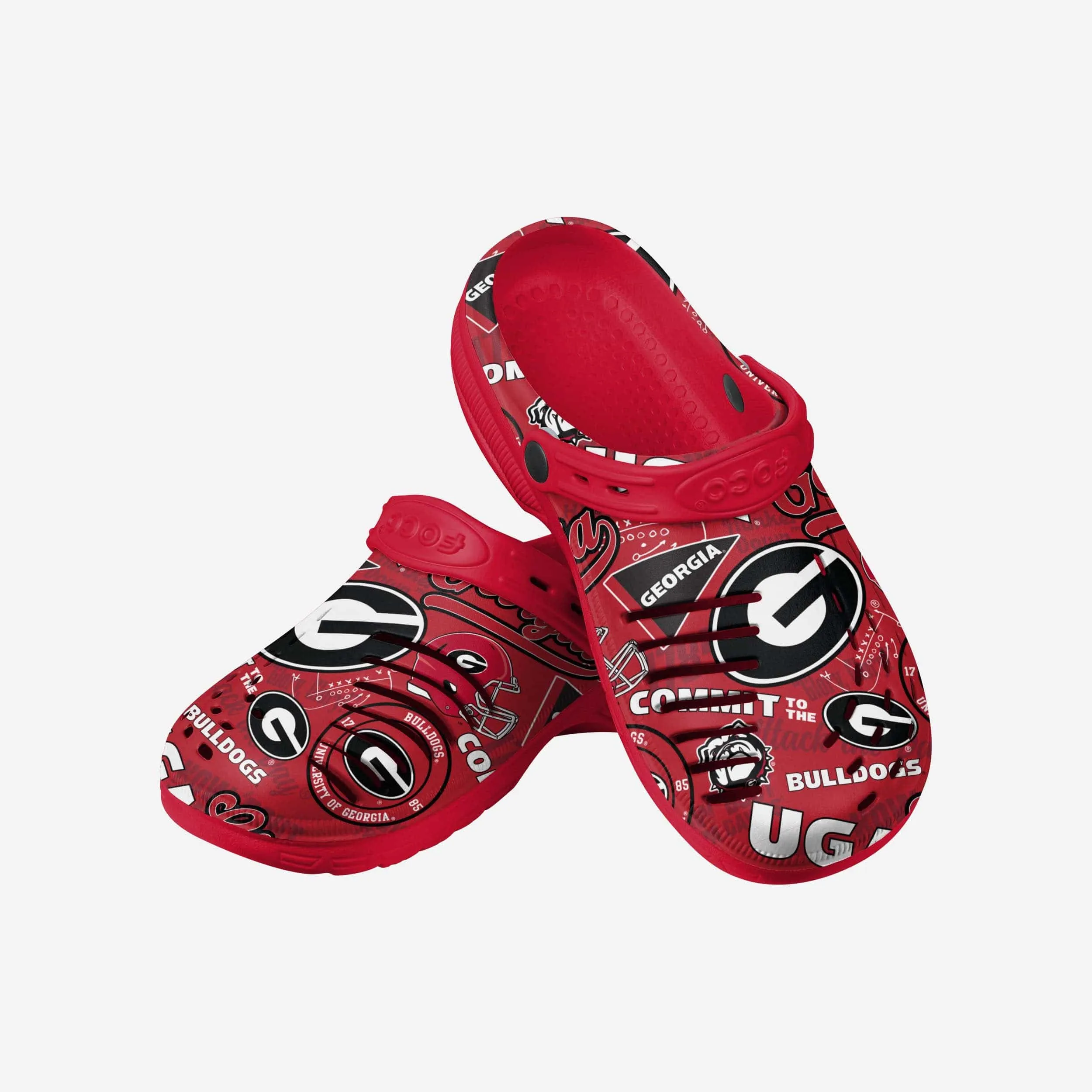 Georgia Bulldogs Historic Print Clog With Strap