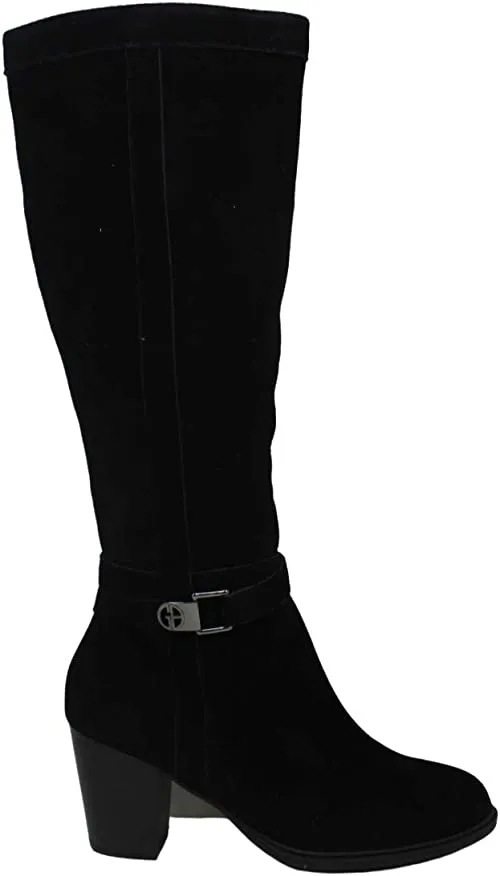 Giani Bernini Rozario Wide-Calf Dress Boots Black Suede