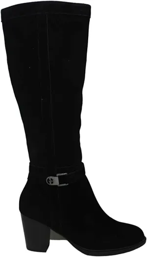 Giani Bernini Rozario Wide-Calf Dress Boots Black Suede