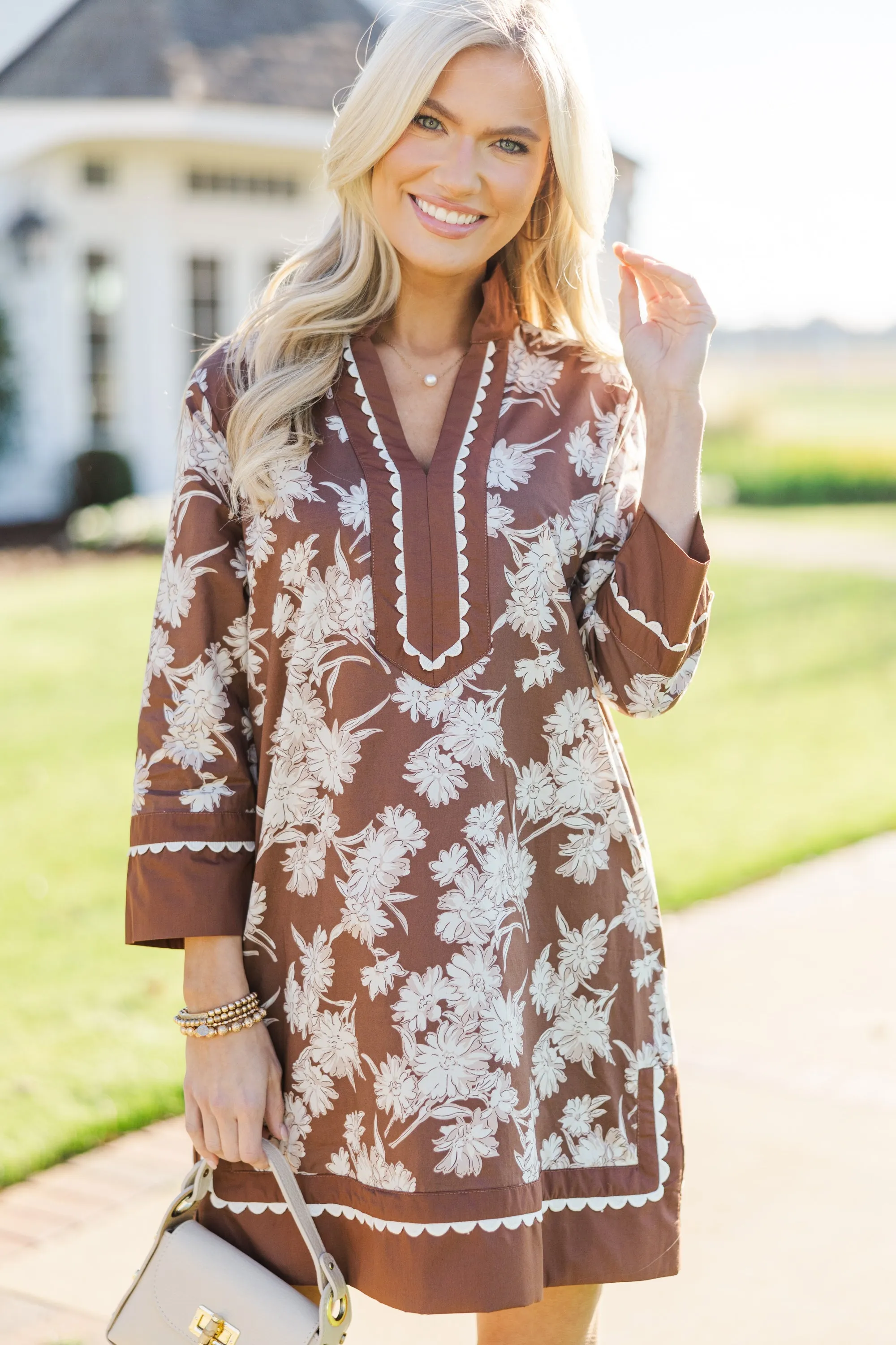 Good Days Brown Floral Dress