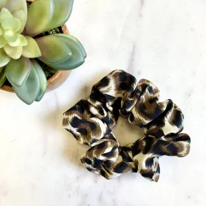 Green/Brown Leopard Scunchie