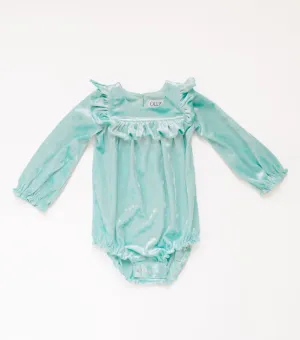 Hayley Romper in Crushed Mint Velvet