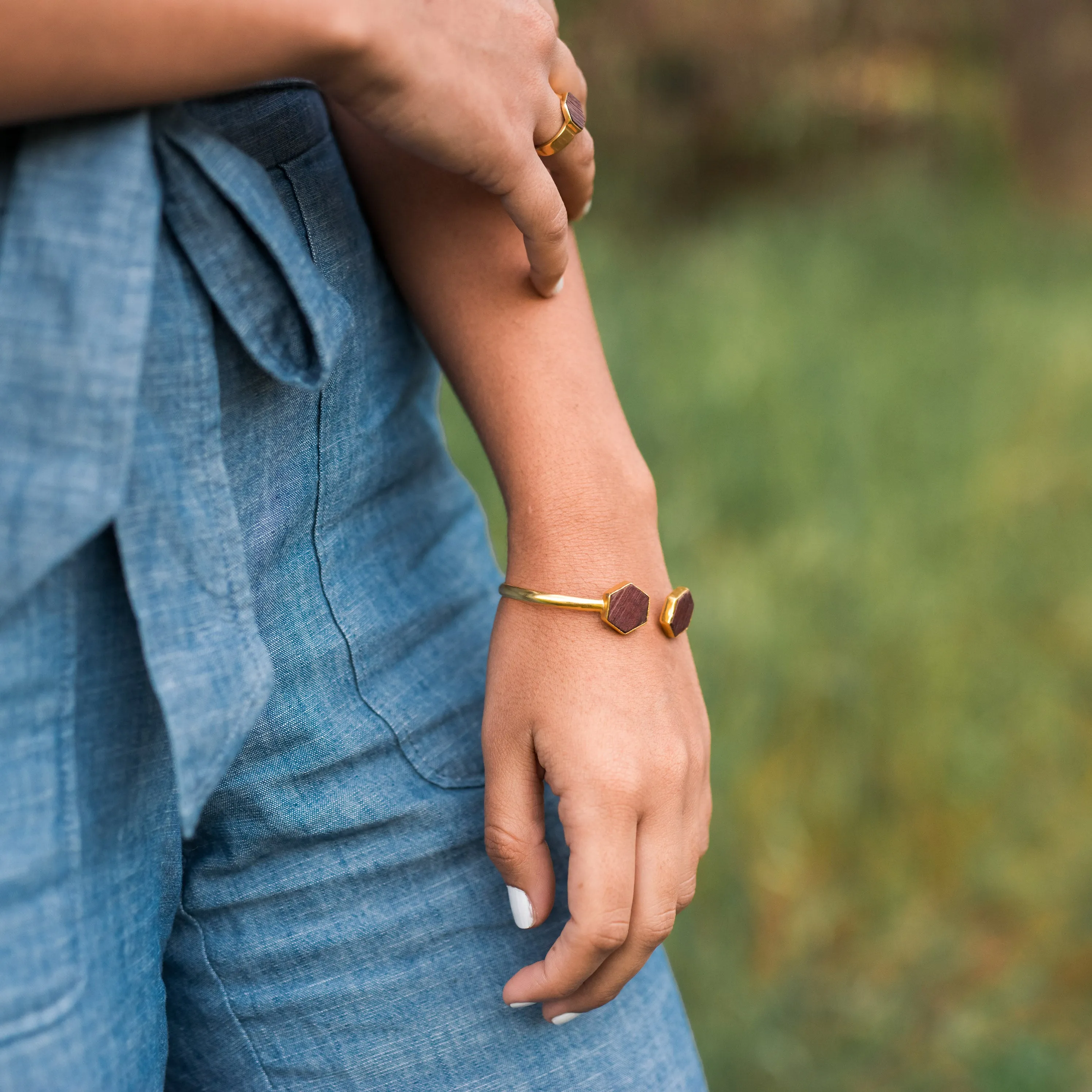Hexagon Cuff Bracelet