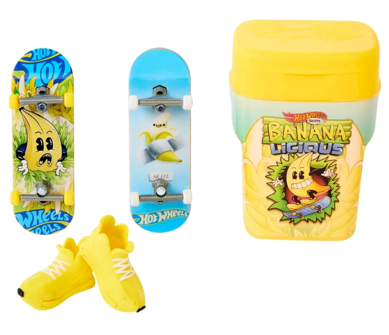 Hot Wheels Skate Fingerboards, Skate Shoes & Container - Assorted
