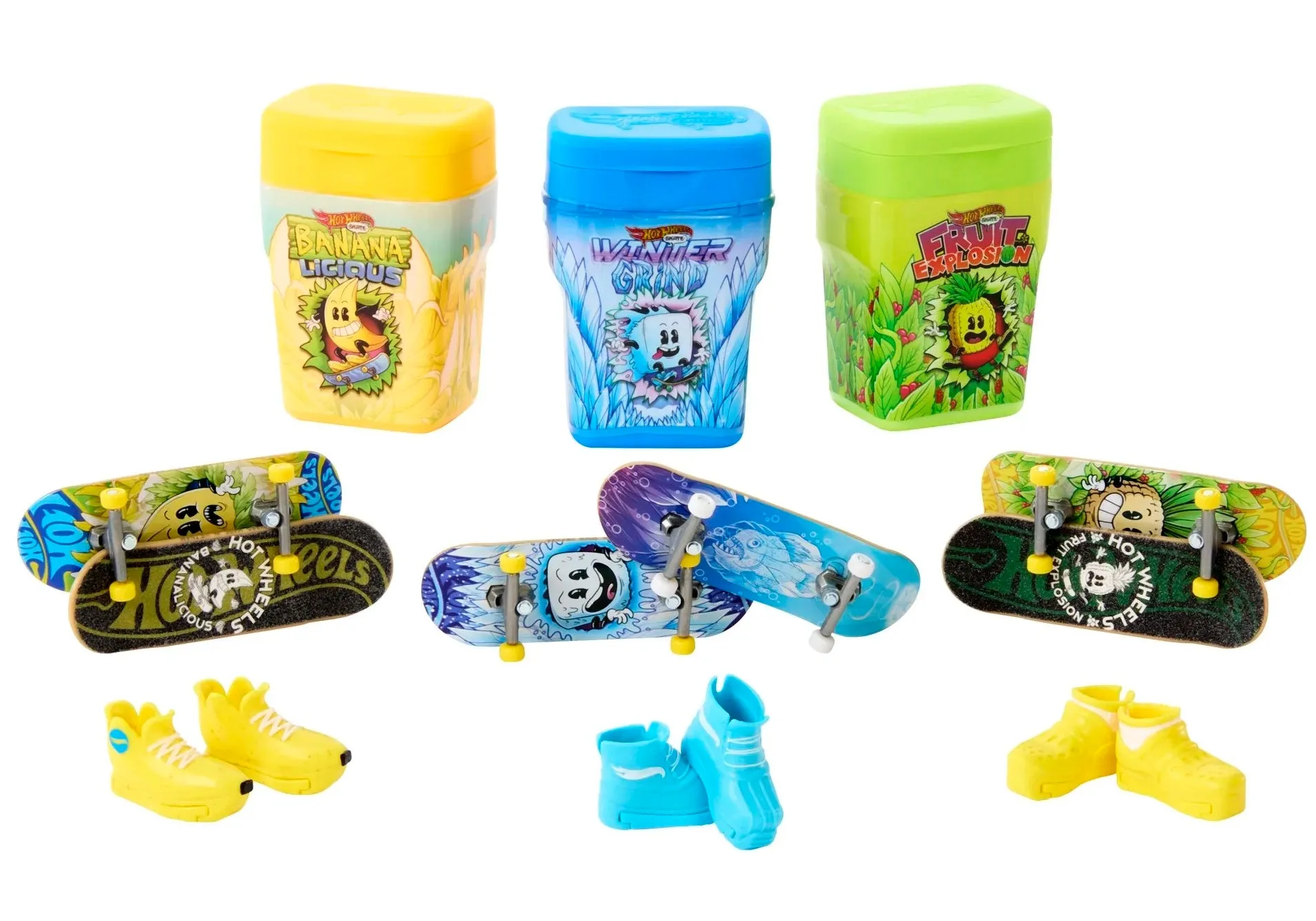 Hot Wheels Skate Fingerboards, Skate Shoes & Container - Assorted