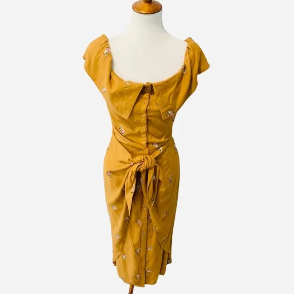 House of Harlow X Revolve Rumi Off Shoulder Midi Dress in Copper