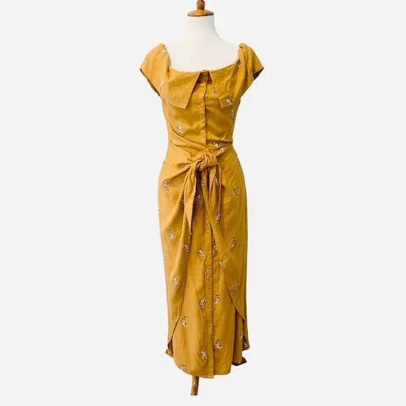 House of Harlow X Revolve Rumi Off Shoulder Midi Dress in Copper