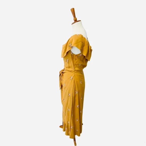 House of Harlow X Revolve Rumi Off Shoulder Midi Dress in Copper