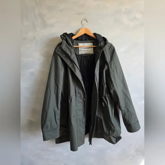 Hunter Ladies's  Water Resistant Cotton Smock Rain Jacket Sz XXL Olive Outdoor