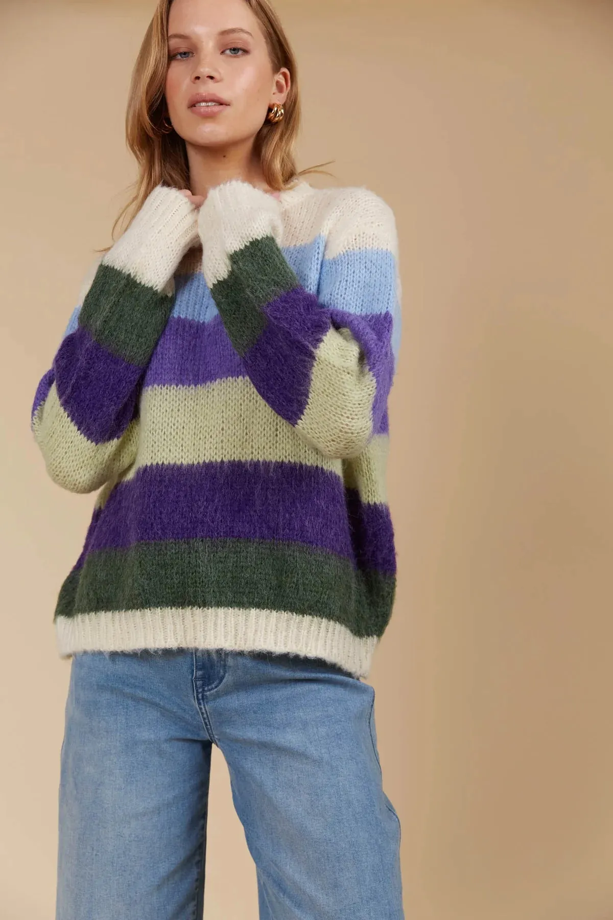 Isle of Mine Pallas Stripe Jumper | violet