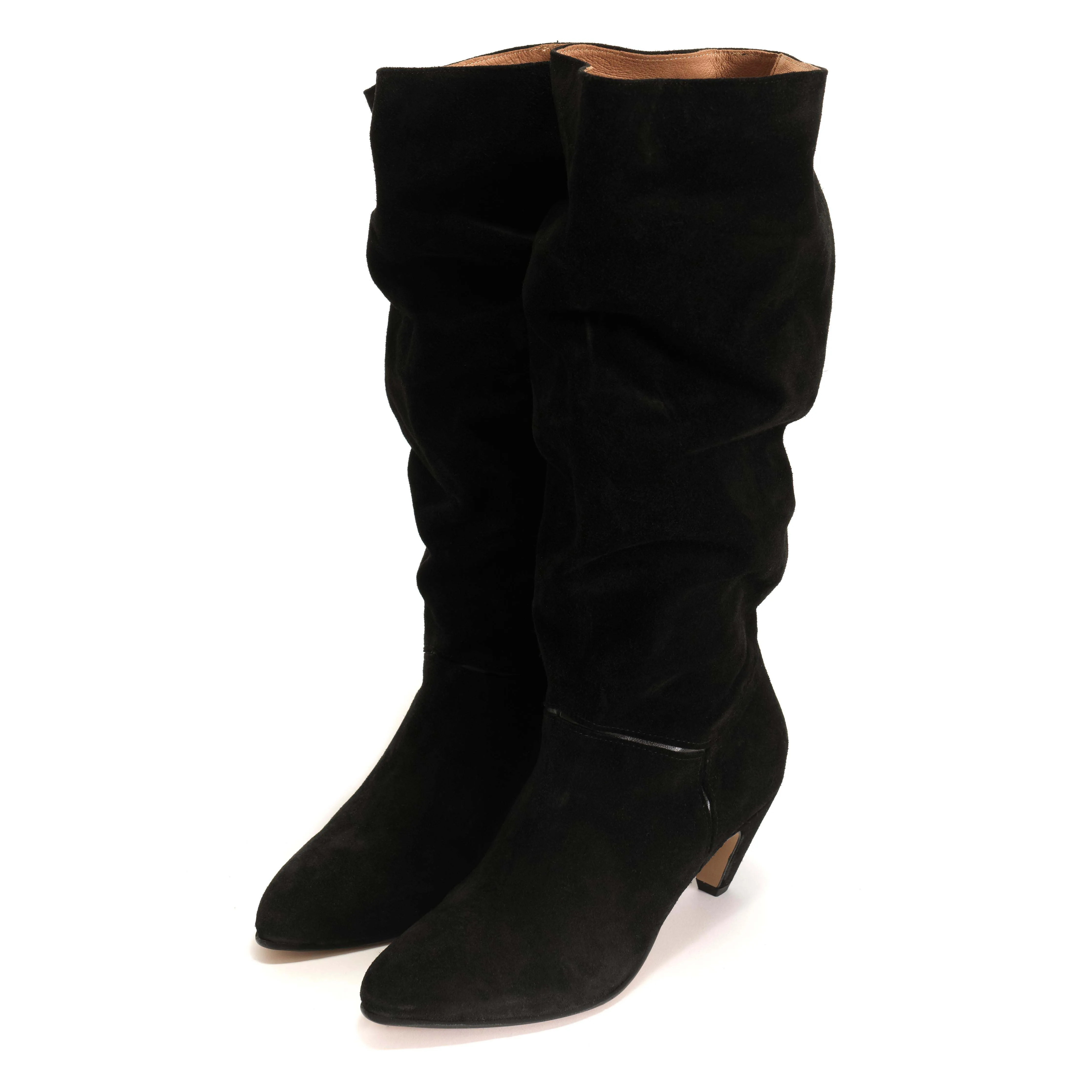 Jasmina 50 stiletto Calf suede & sleek leather Black