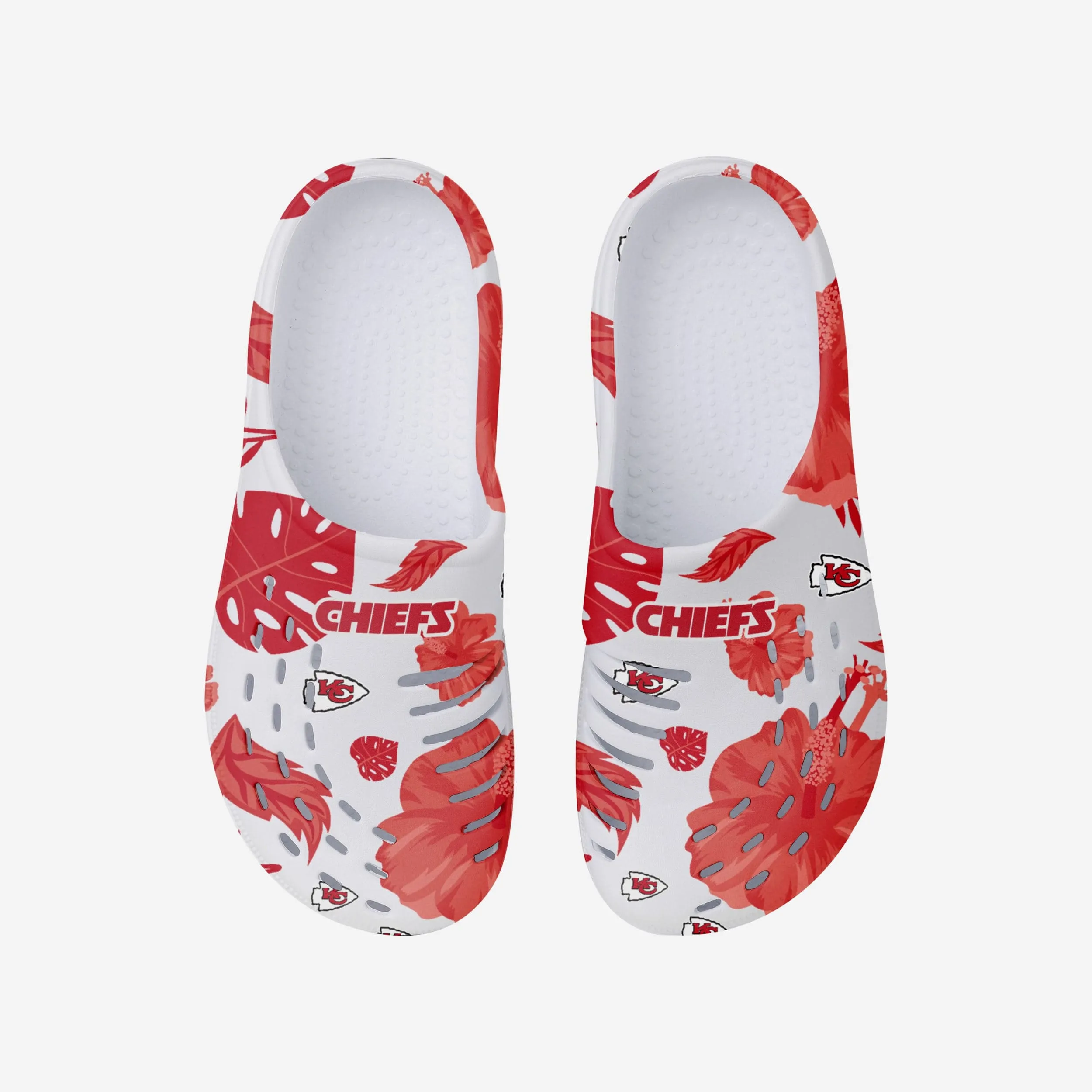 Kansas City Chiefs Womens Floral White Clog