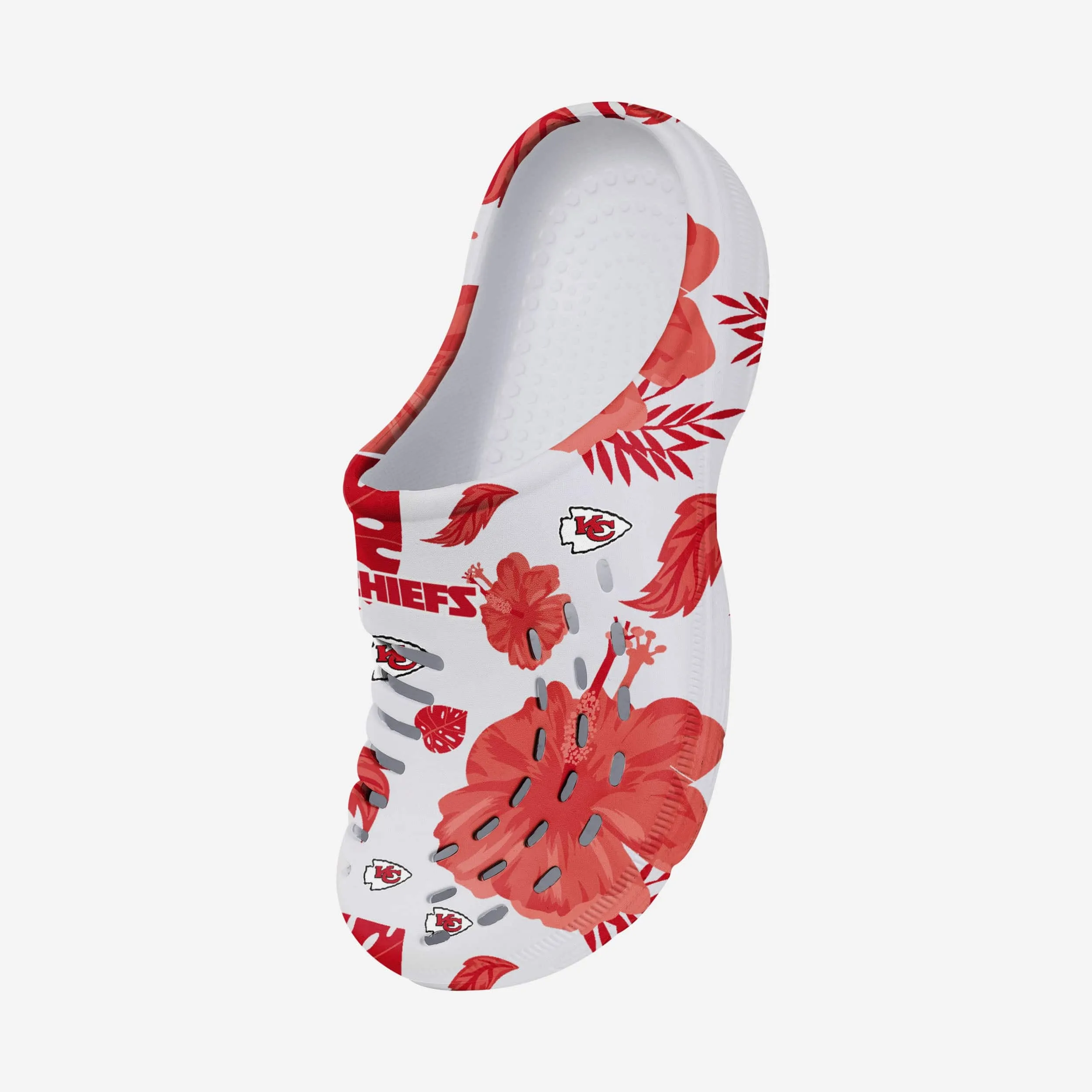 Kansas City Chiefs Womens Floral White Clog