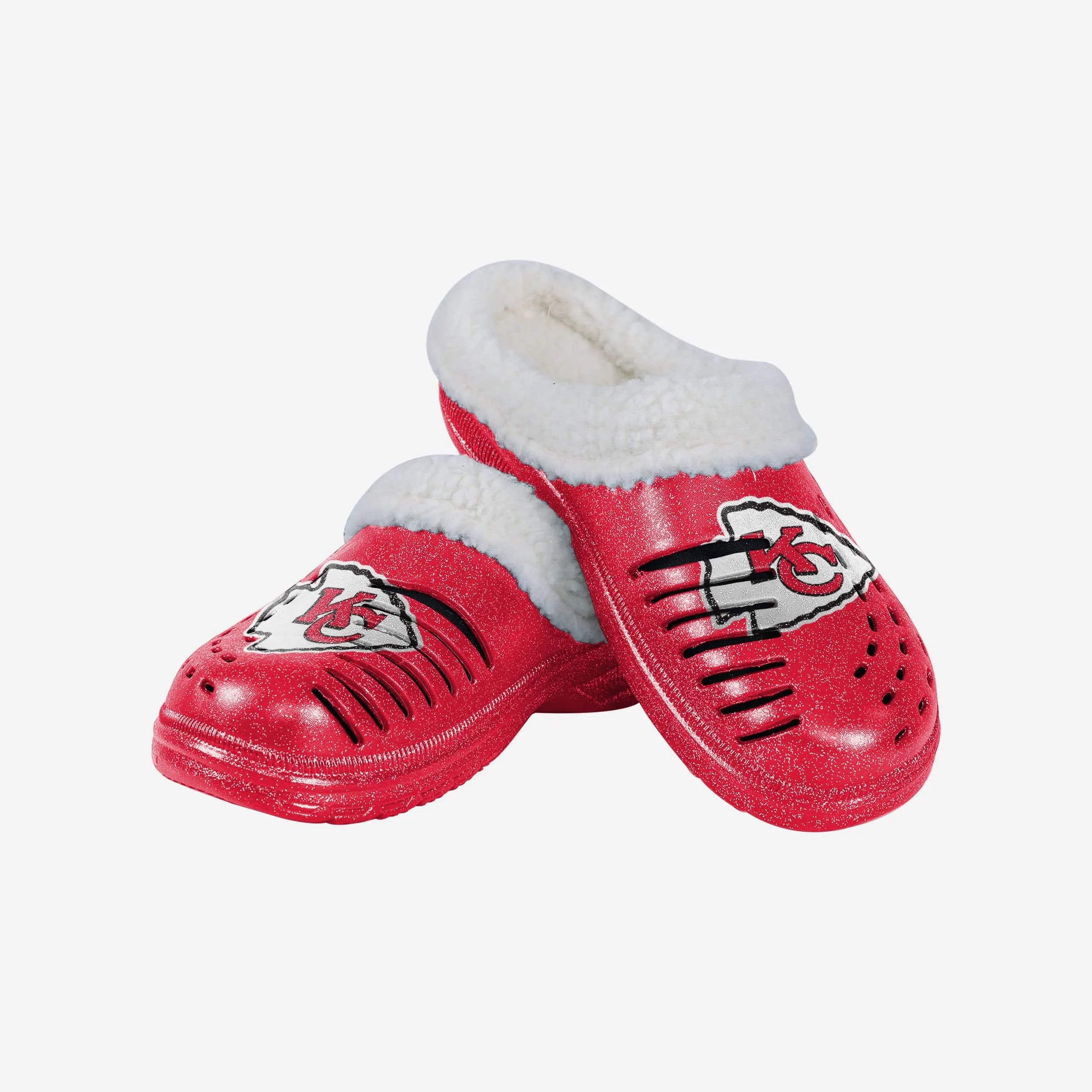 Kansas City Chiefs Womens Sherpa Lined Glitter Clog