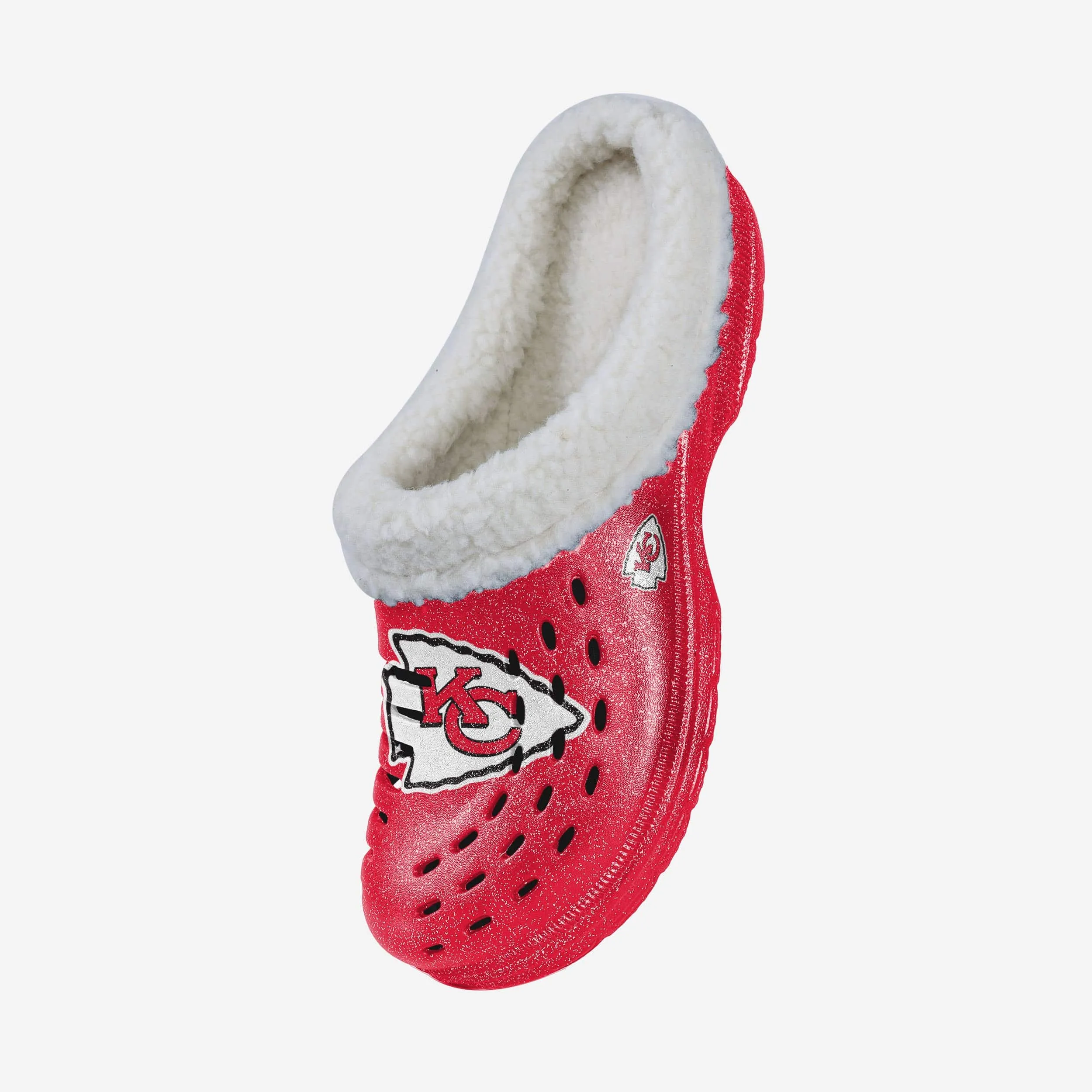 Kansas City Chiefs Womens Sherpa Lined Glitter Clog