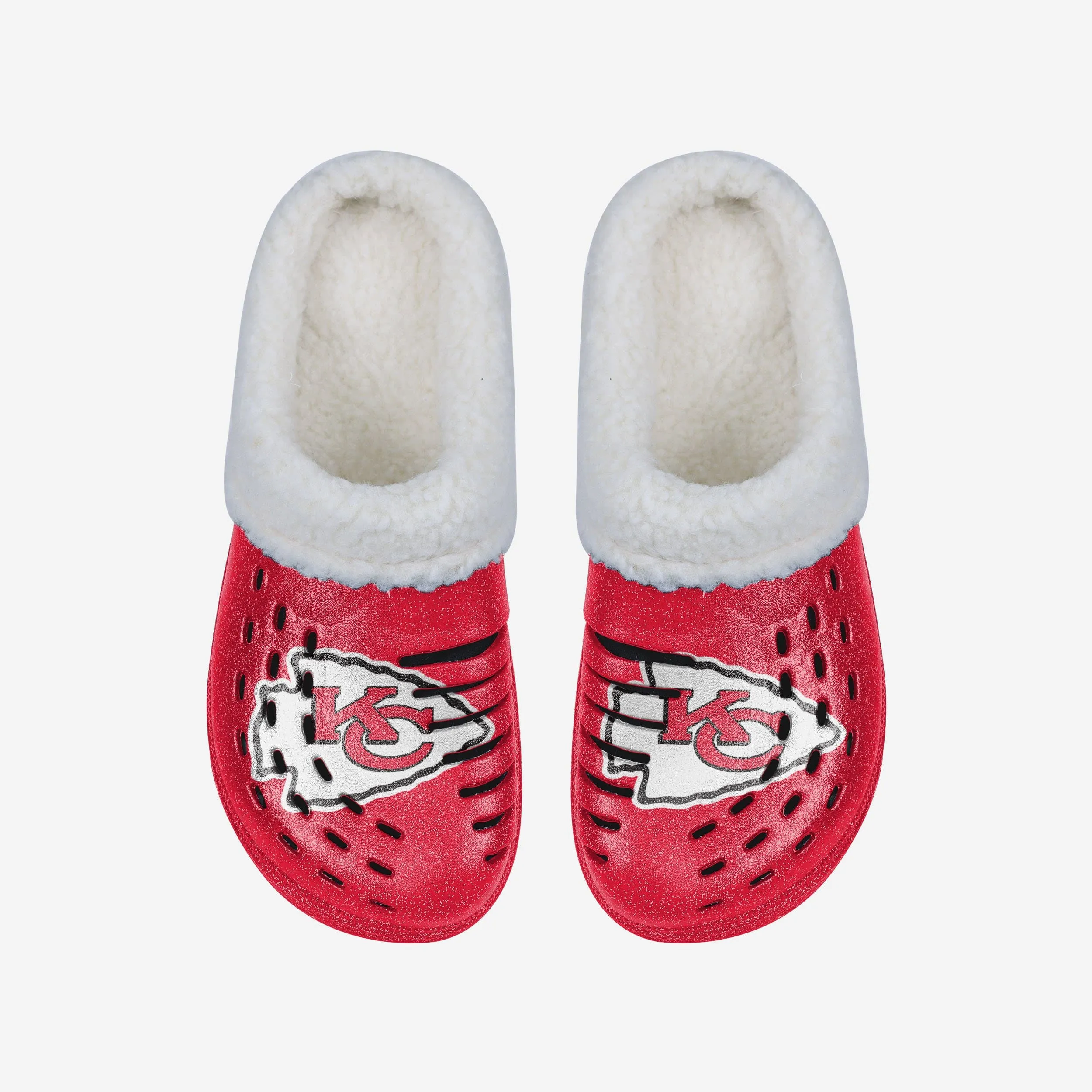 Kansas City Chiefs Womens Sherpa Lined Glitter Clog