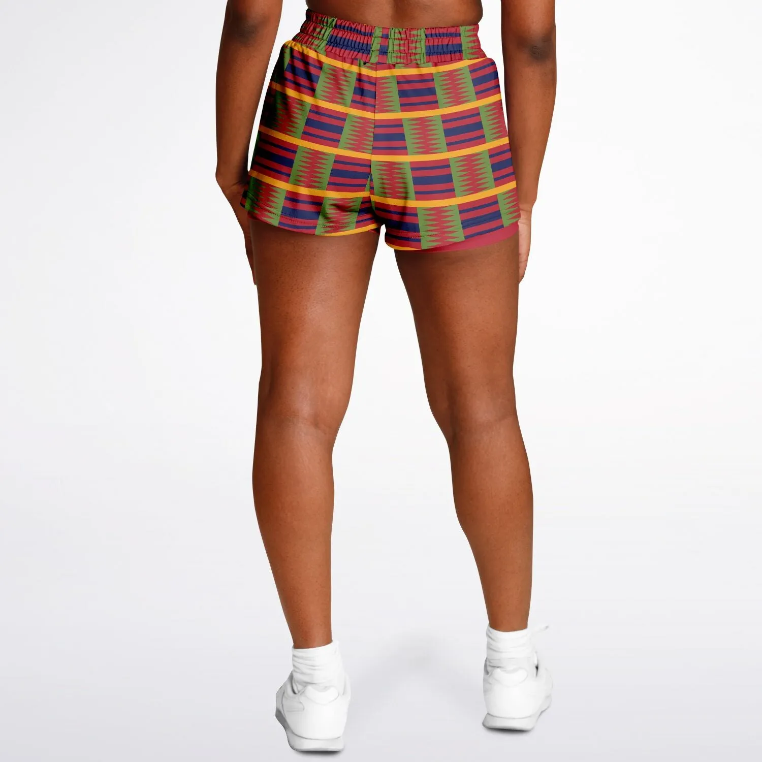 Kente (Blue) Women's 2-in-1 Shorts