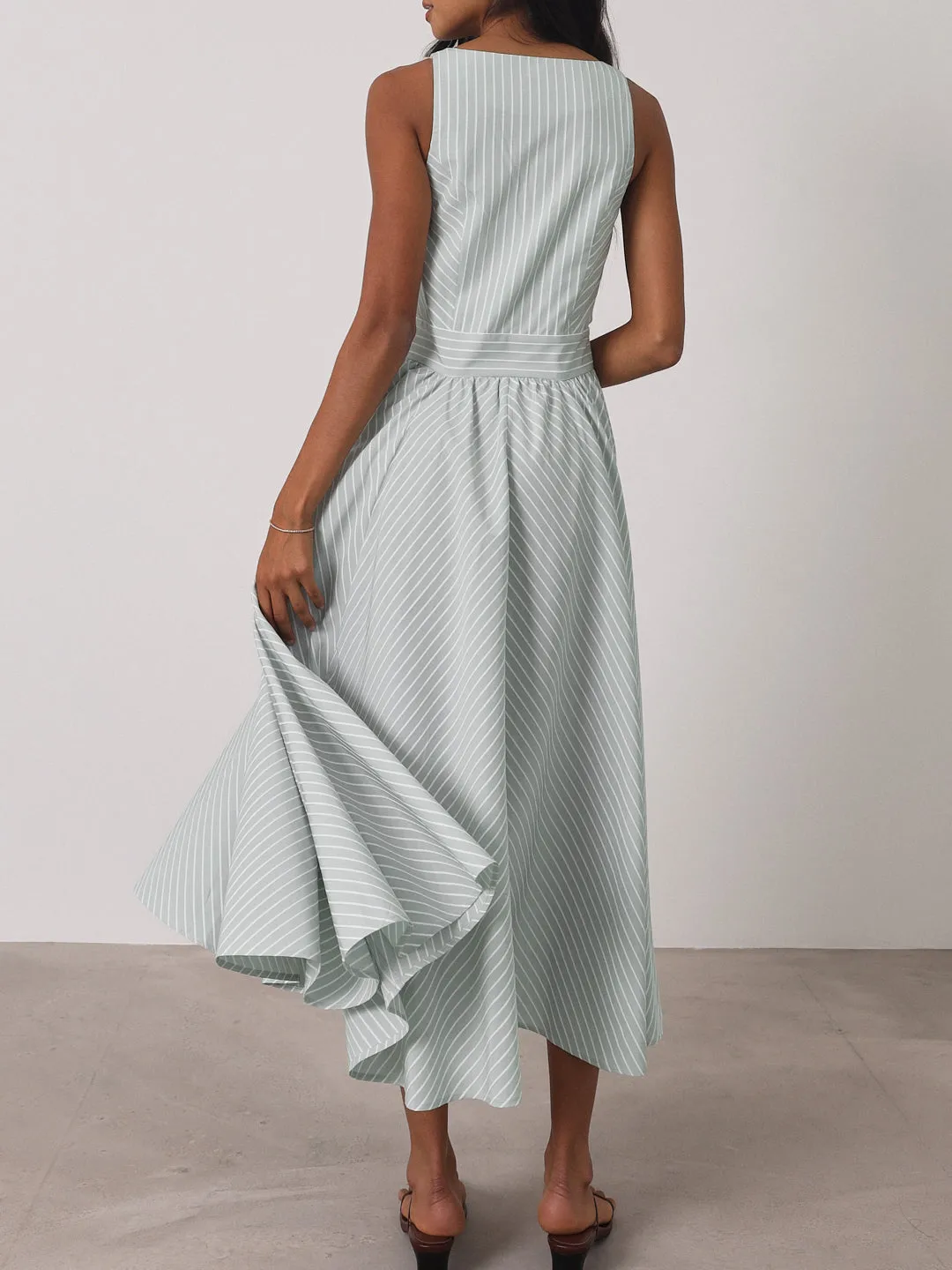 Kesha Stripe Icon Day Dress | Pistachio Pastel