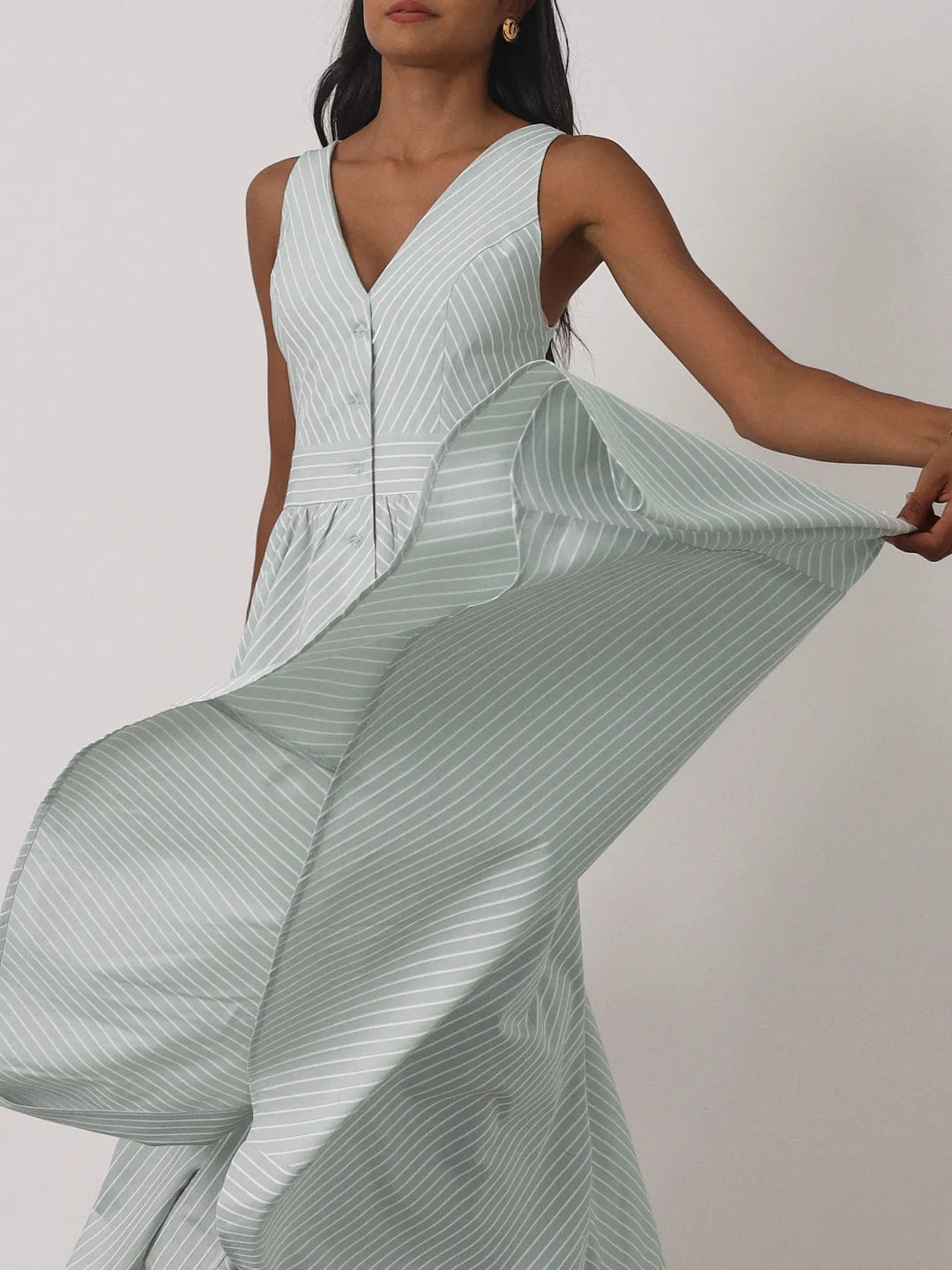 Kesha Stripe Icon Day Dress | Pistachio Pastel