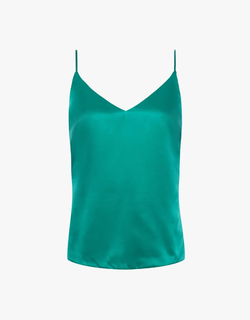 L'agence Gabriella  Silk Camisole in Bright Jade