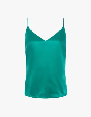 L'agence Gabriella  Silk Camisole in Bright Jade