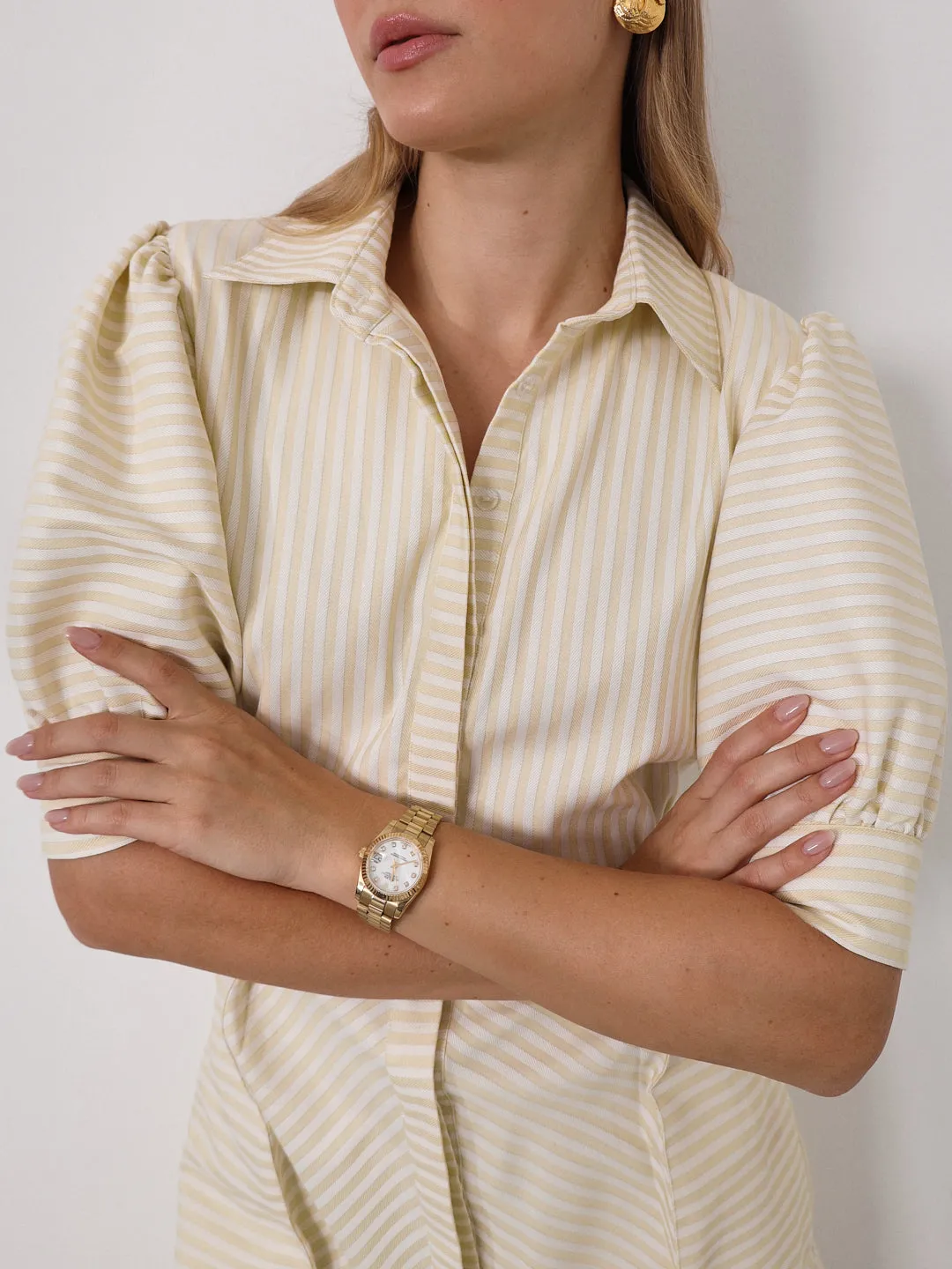 Levante Stripe Dress | Pastel Lemon