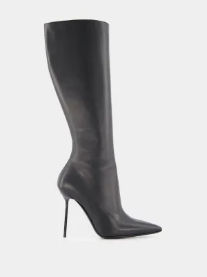 Lidia 110mm Leather Stiletto Boots