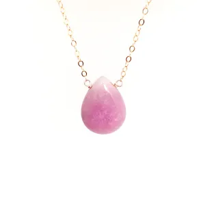Lilac Jade Droplet Gold Fill Necklace
