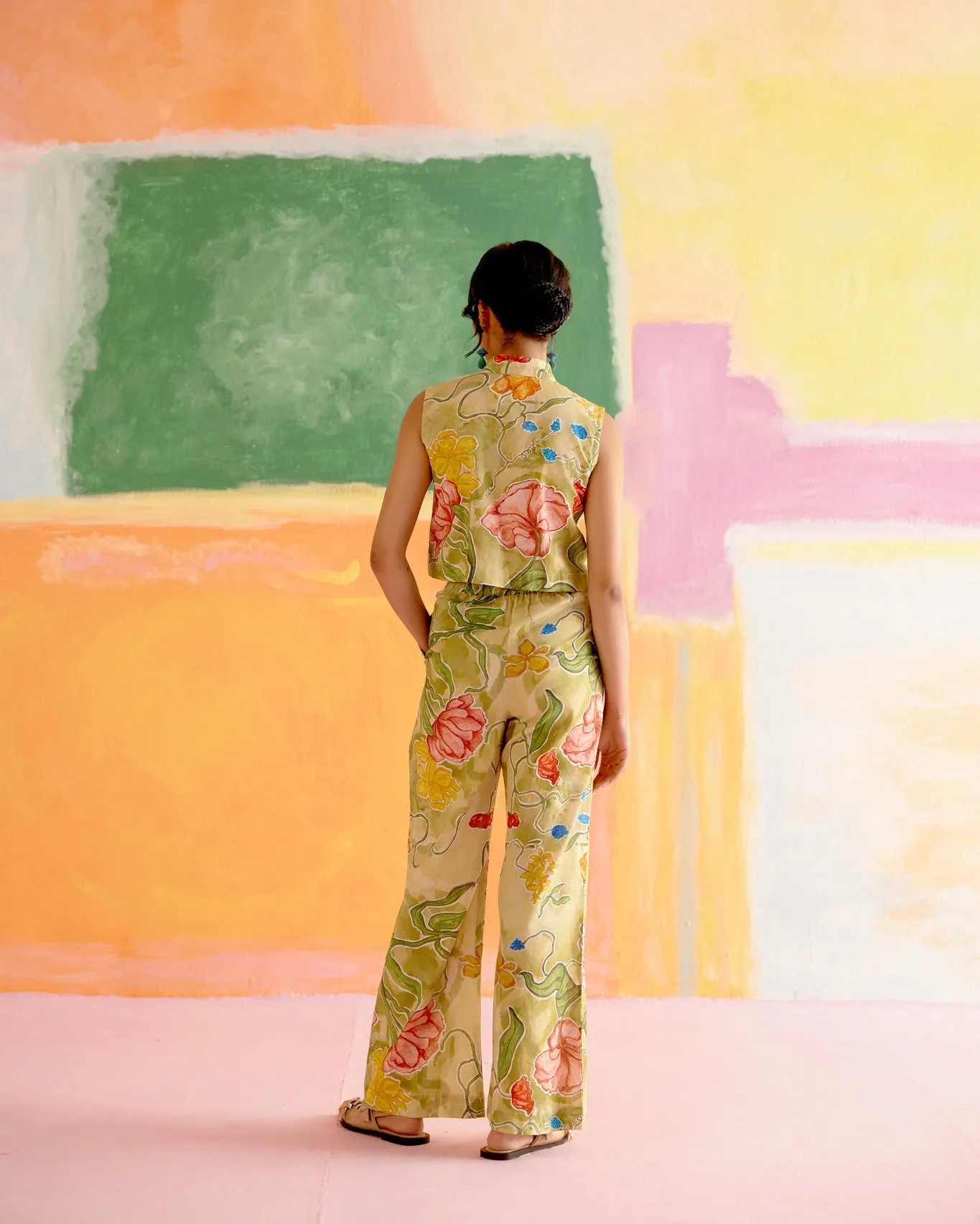 Malta Co-ord Pants Set in Le Jardin Print