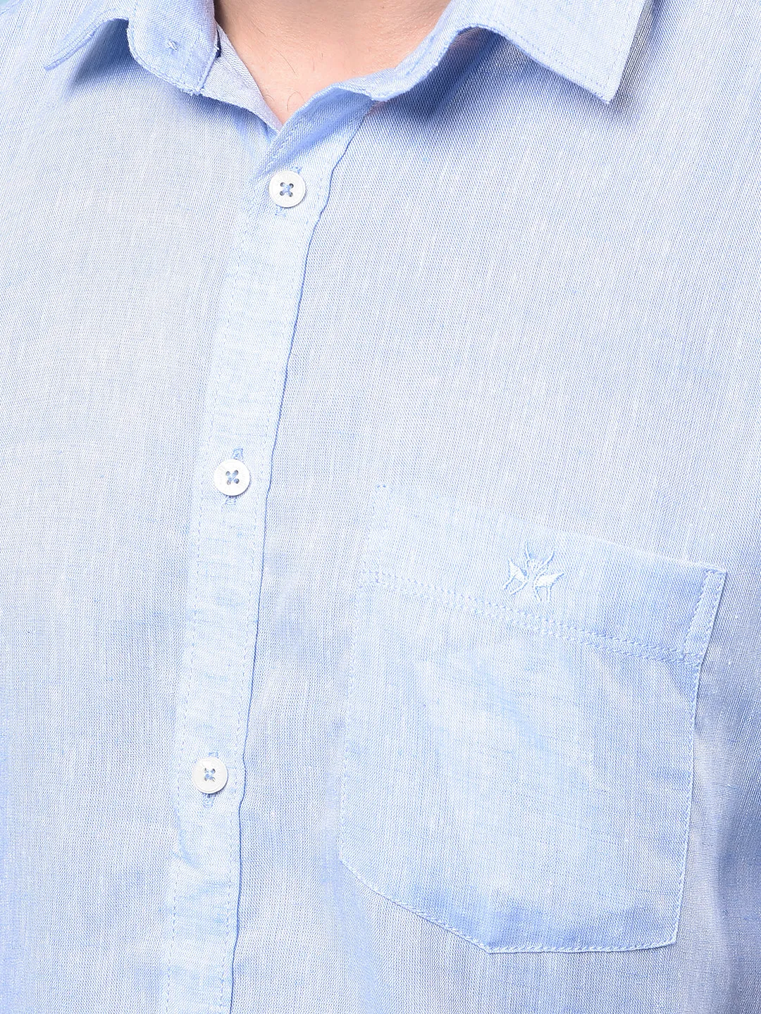 Men's Blue Linen Shirt
