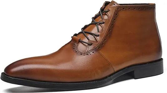 Men's Dress Boots Sleek Cut Black Brown