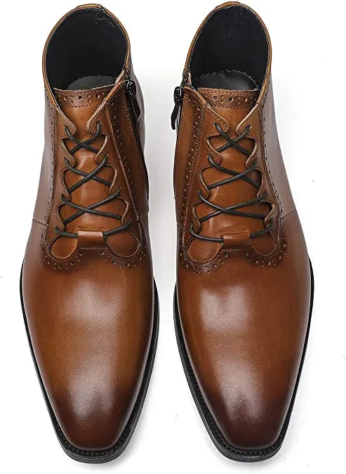 Men's Dress Boots Sleek Cut Black Brown