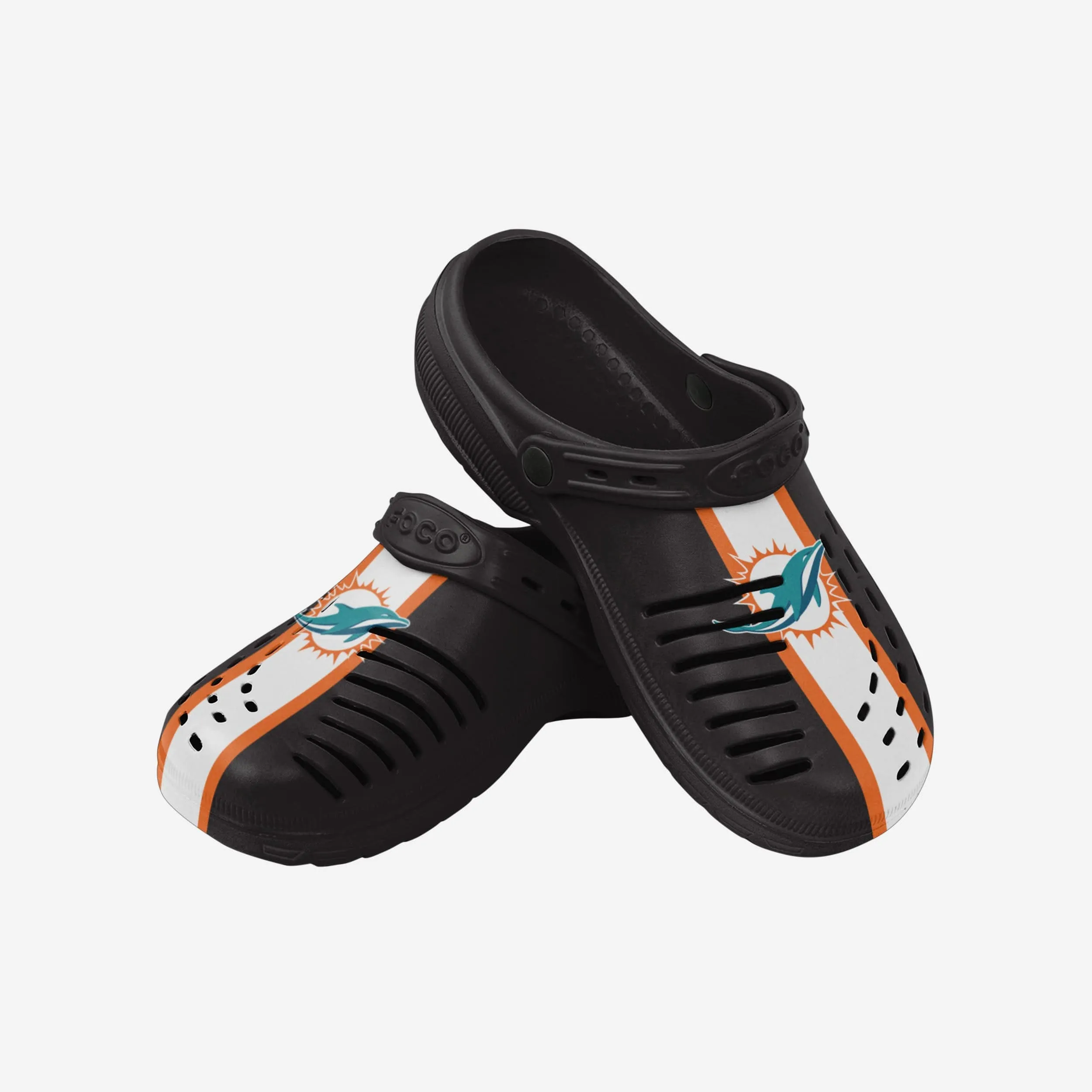 Miami Dolphins Team Stripe Clog With Strap