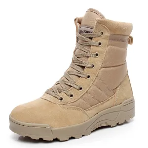 Military Tactical Combat Outdoor Sport Army Men Boots Desert Botas Hiking Autumn Shoes Travel Leather High Boots Male