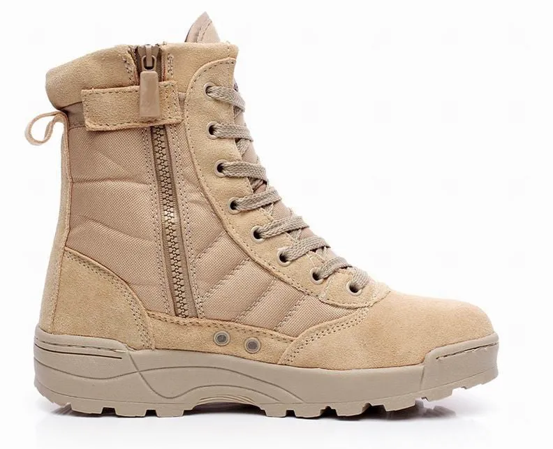 Military Tactical Combat Outdoor Sport Army Men Boots Desert Botas Hiking Autumn Shoes Travel Leather High Boots Male