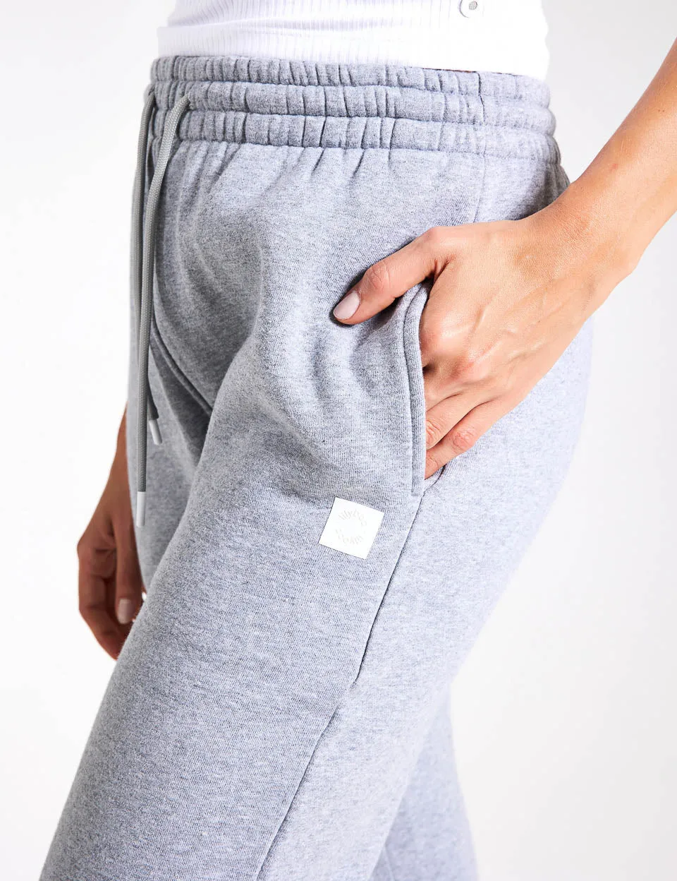 Millie Slim Fleece Track Pant - Grey Marl