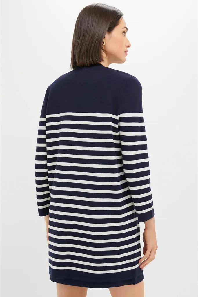 Navy and White Stripe Knit Liv Cardigan