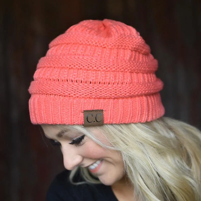 Neon Coral Beanie