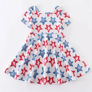 NEW AnnLoren - Girls 5 4th of July Patriotic Stars Red White & Blue Dress