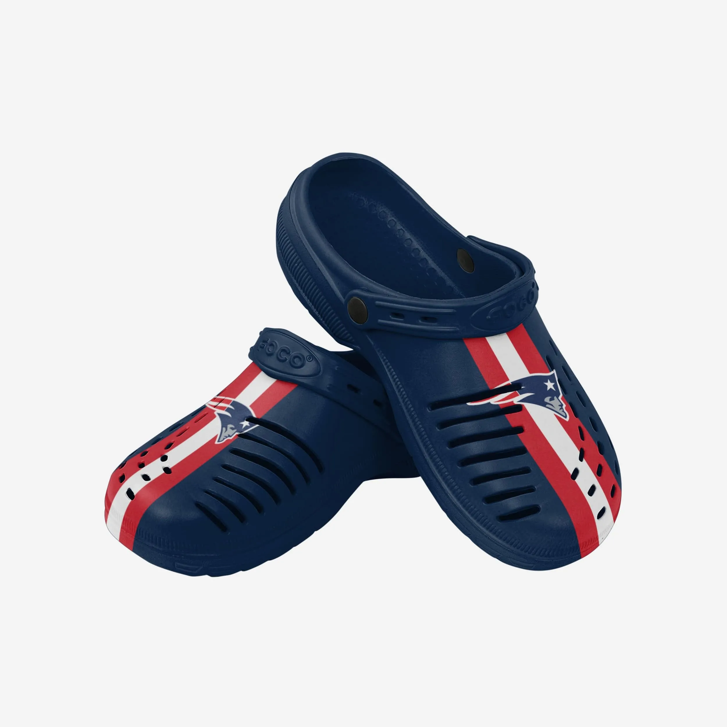 New England Patriots Team Stripe Clog With Strap