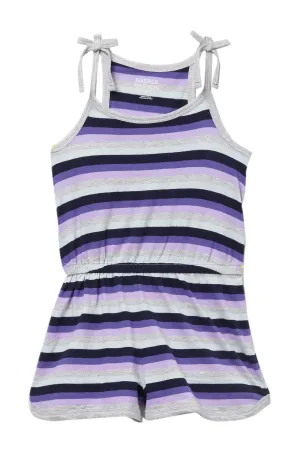 New Nordstrom Girls Harper Canyon Shorts Romper, Purple stripe, Sz 5!