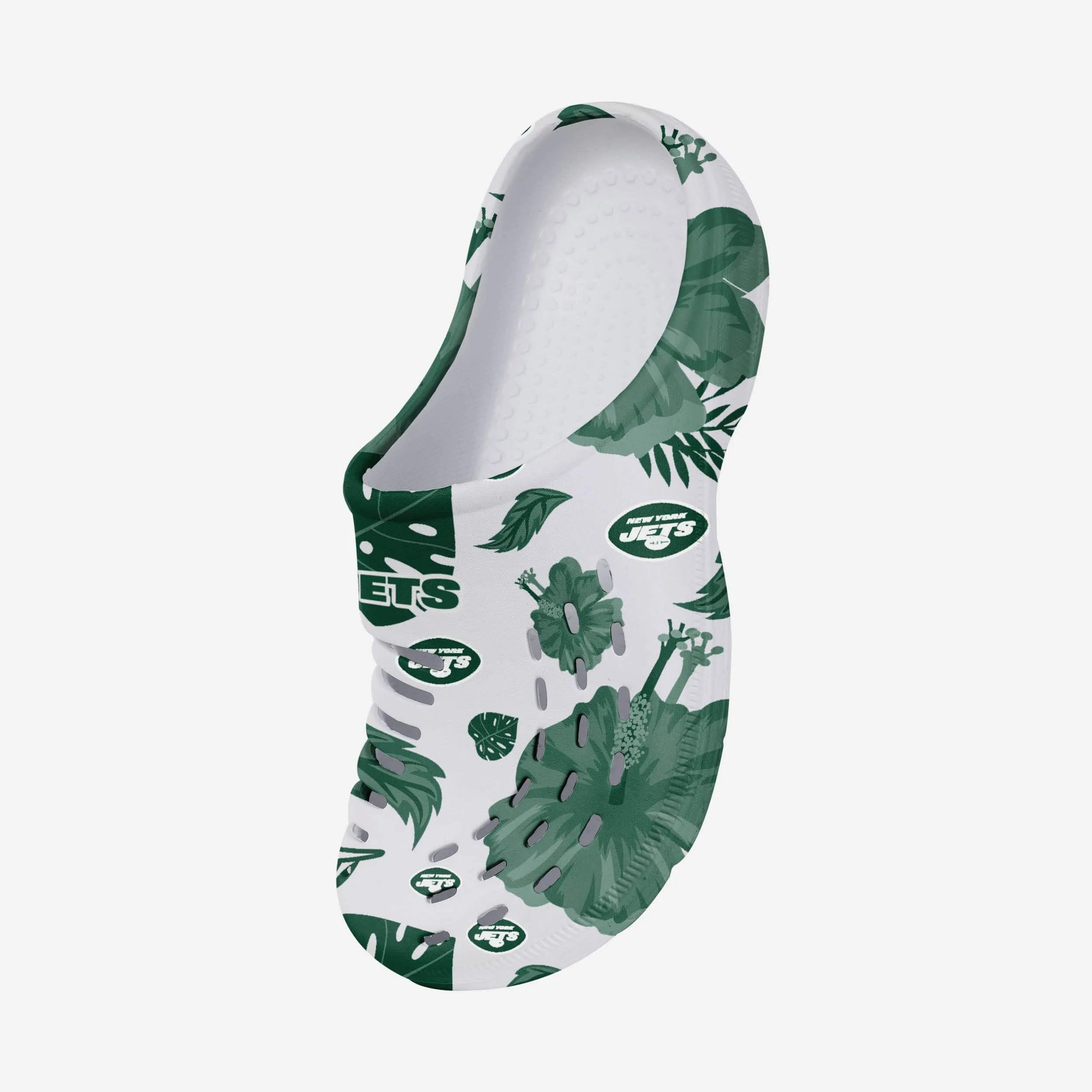 New York Jets Womens Floral White Clog