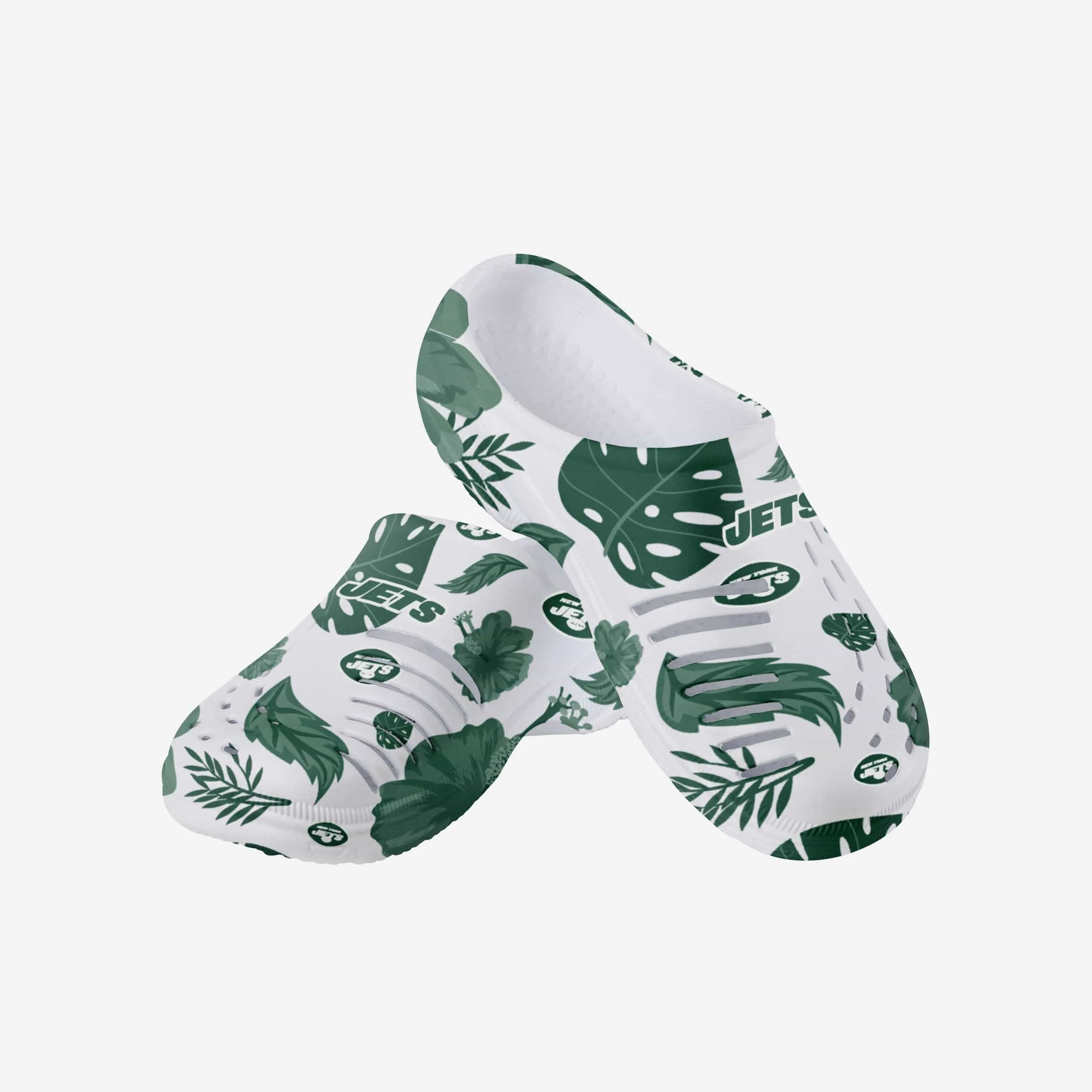 New York Jets Womens Floral White Clog