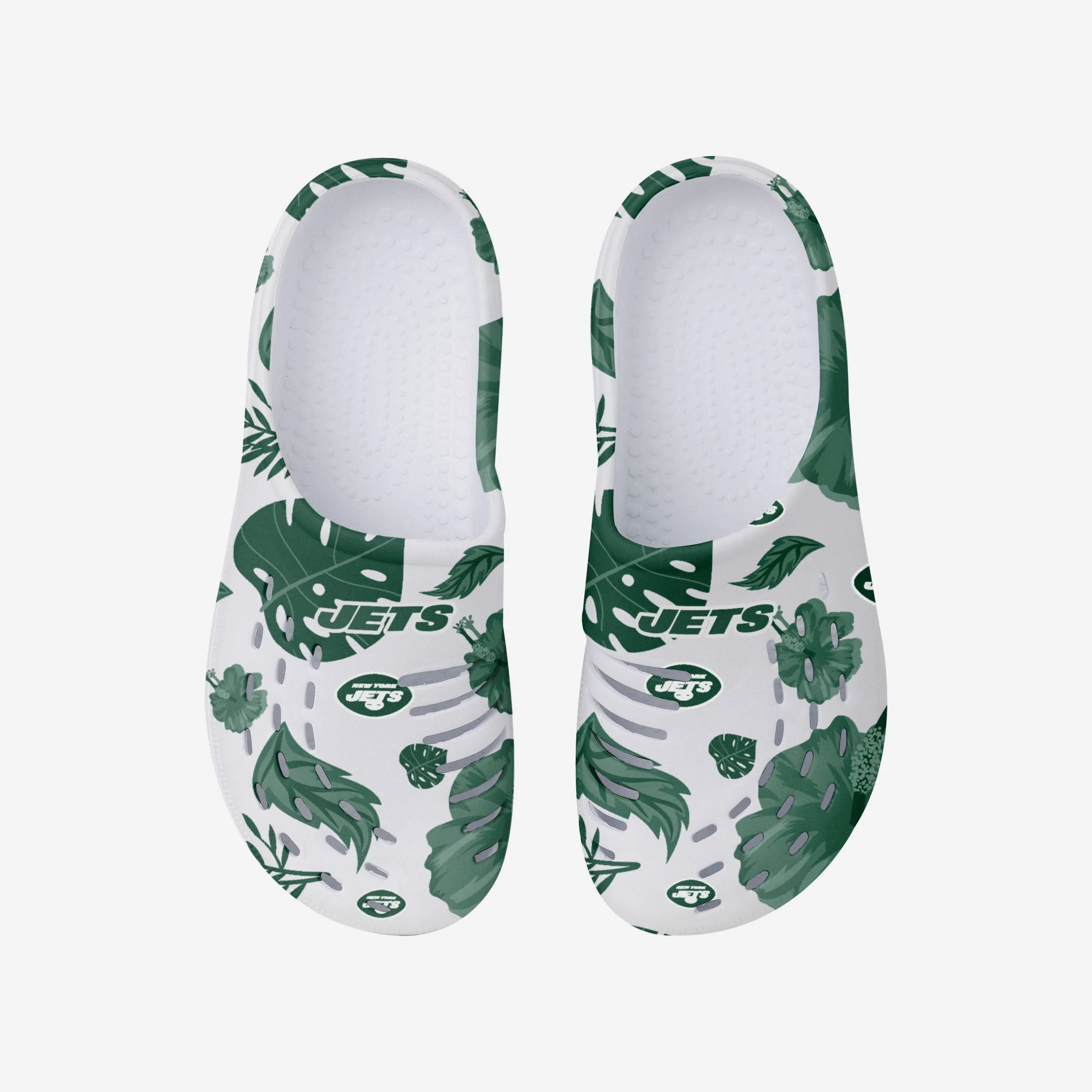 New York Jets Womens Floral White Clog