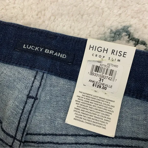 NWT Lucky Brand high rise crop slim Bridgette jeans